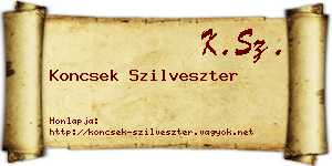 Koncsek Szilveszter névjegykártya